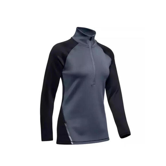 New Women's Under Armour ColdGear Colorblock Half-Zip Training Top, Size: Small - Picture 2 of 3